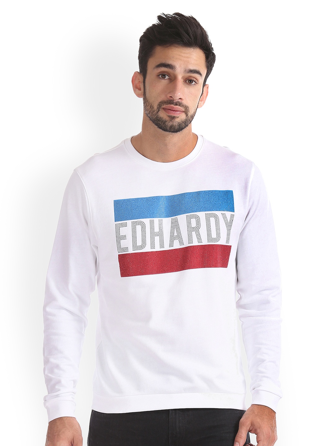 

Ed Hardy Men White Printed Sweatshirt