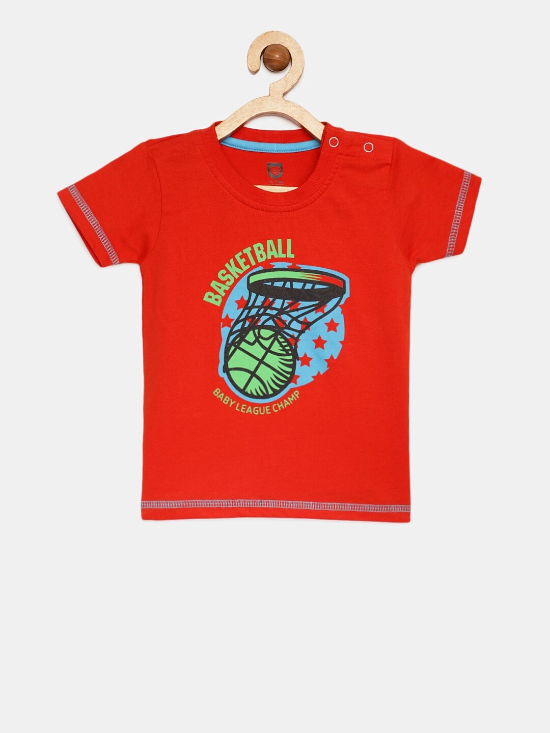 

612 league Boys Red Printed T-shirt