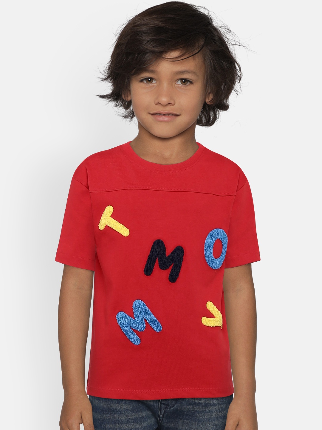 

Tommy Hilfiger Boys Red Printed Round Neck T-shirt