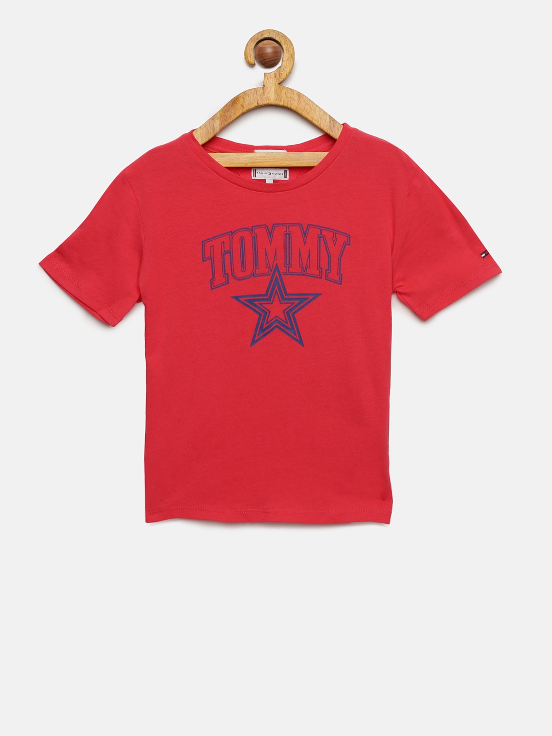 

Tommy Hilfiger Girls Red Printed Round Neck T-shirt