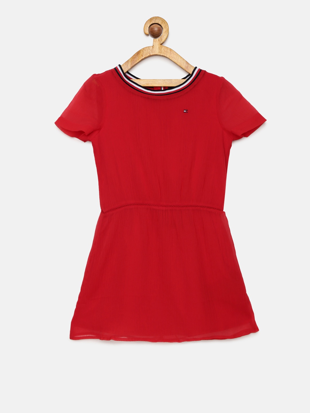 

Tommy Hilfiger Girls Red Solid Fit and Flare Dress