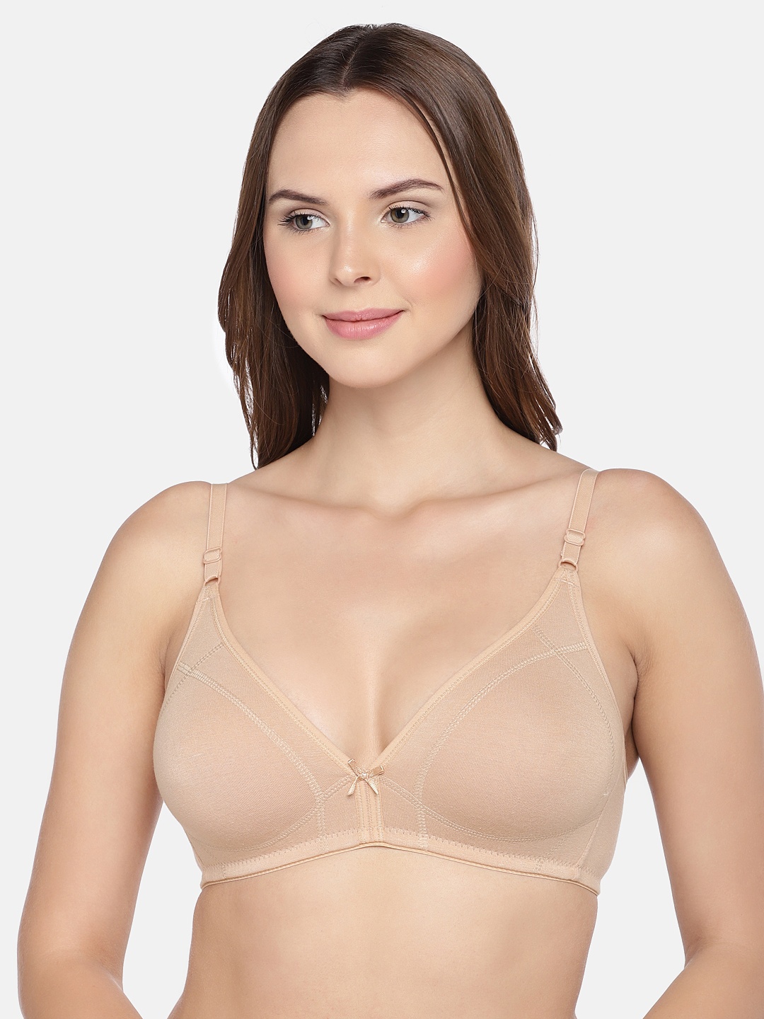 

Inner Sense Beige Organic Cotton Antimicrobial Seamless Bra with Supportive Stitch ISB099