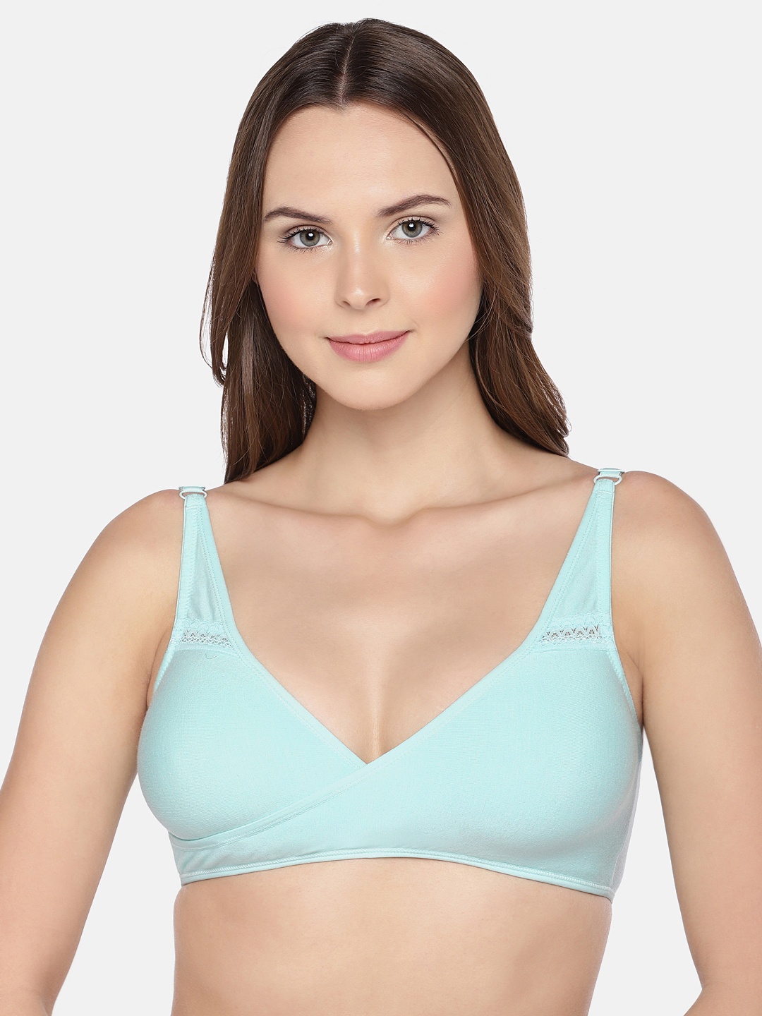 

Inner Sense Aqua Blue Organic Cotton Antimicrobial Sleeping/Feeding Bra IMB007C