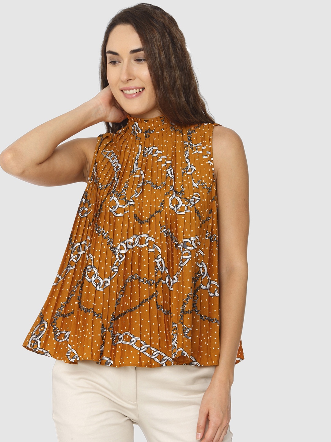 

Vero Moda Women Brown Printed A-Line Top