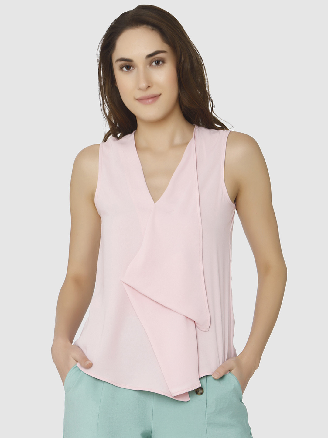 

Vero Moda Women Pink Solid Top