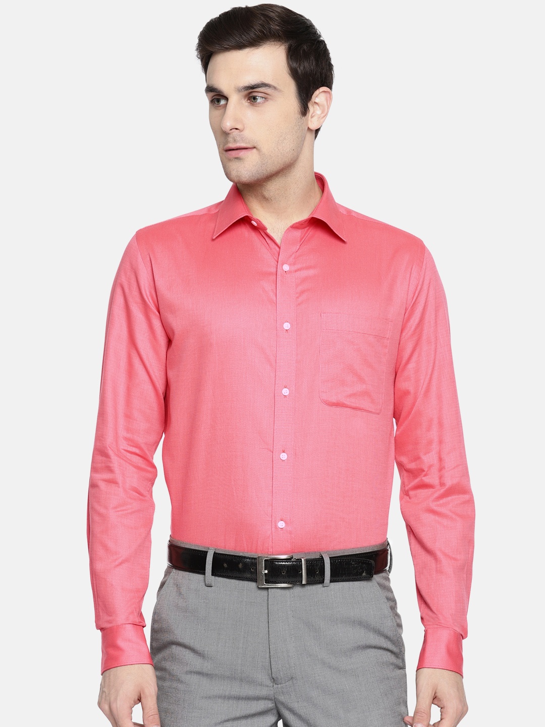 

Raymond Men Red Slim Fit Solid Formal Shirt