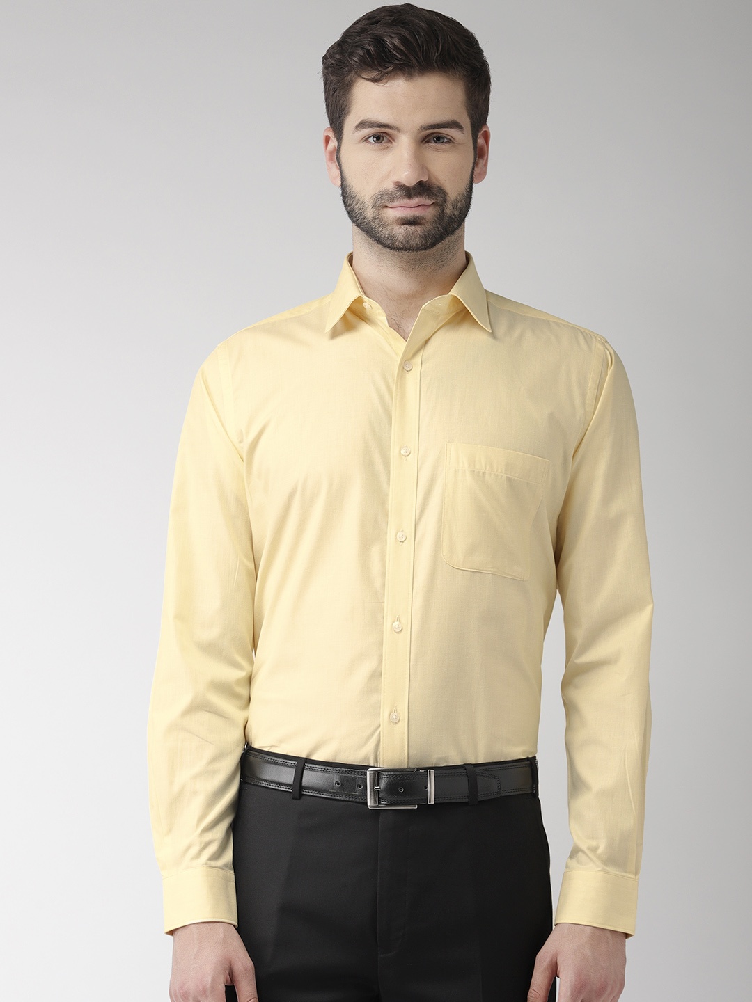 

Raymond Men Yellow Slim Fit Solid Formal Shirt