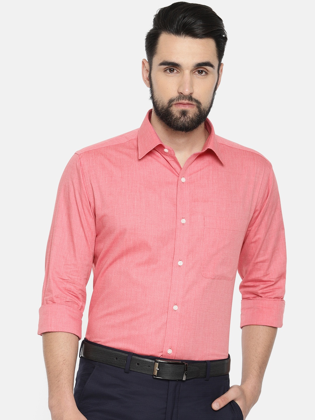 

Raymond Men Red Slim Fit Solid Formal Shirt