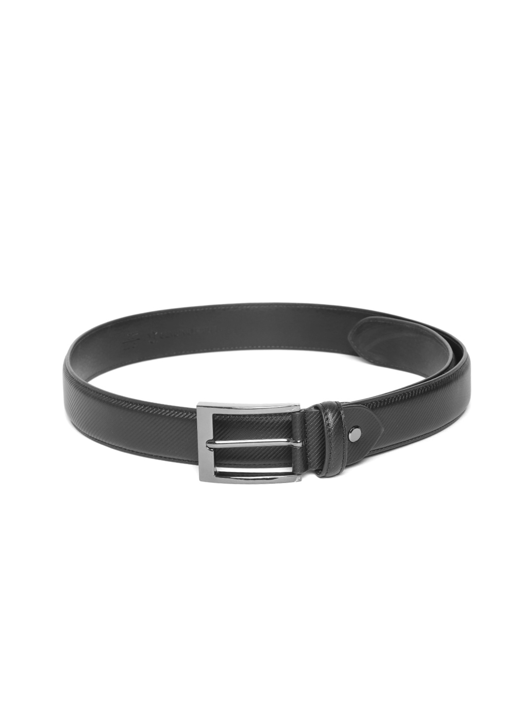 

Mast & Harbour Men Black Textured Leather Belt