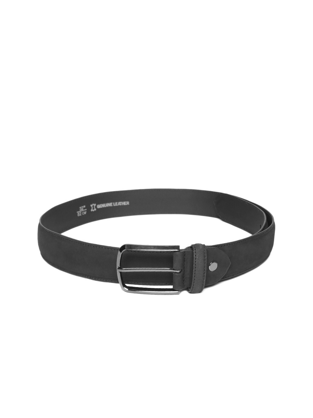 

Mast & Harbour Men Black Solid Leather Belt