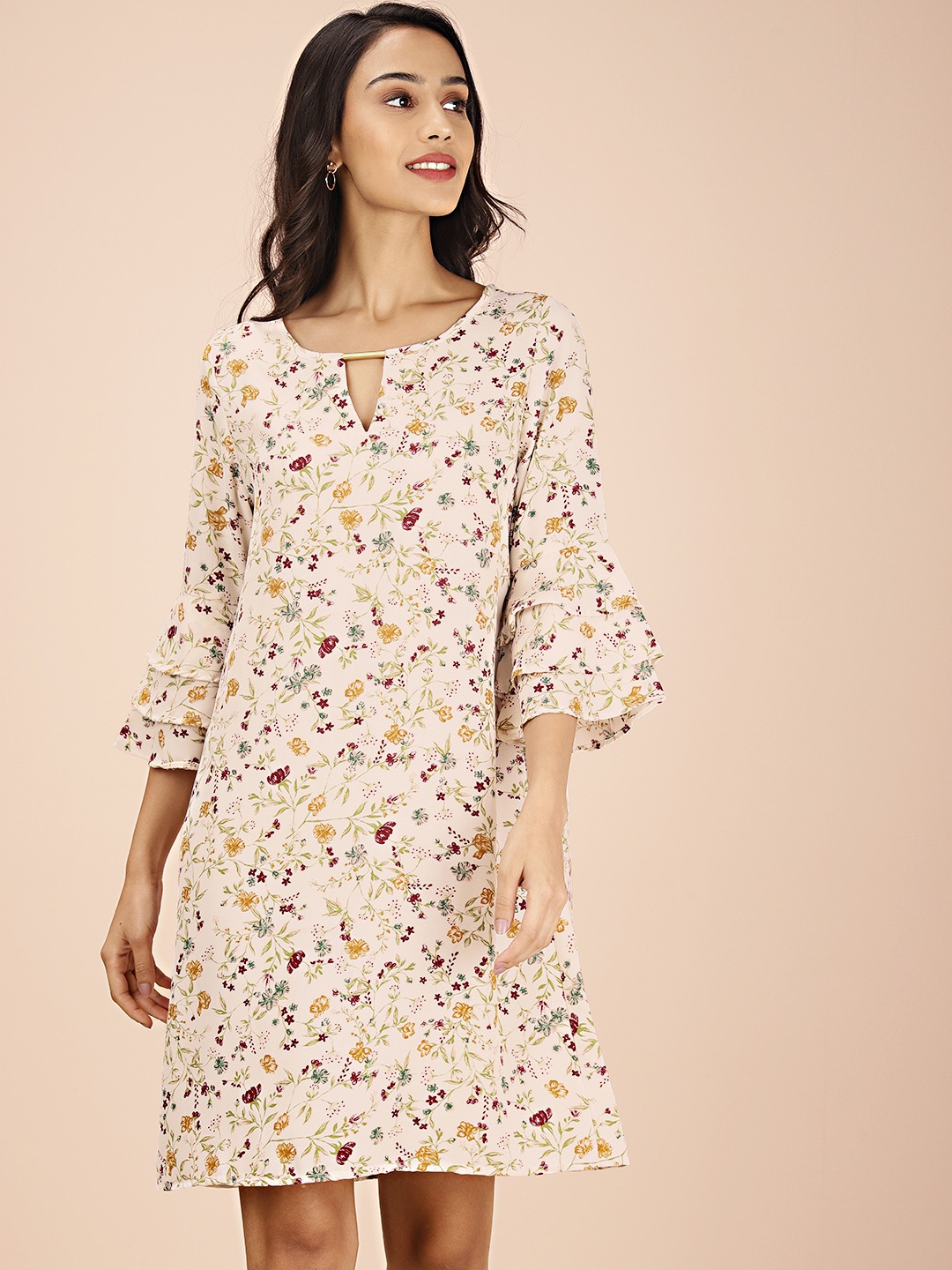 

all about you Women Off-White Printed A-Line Dress