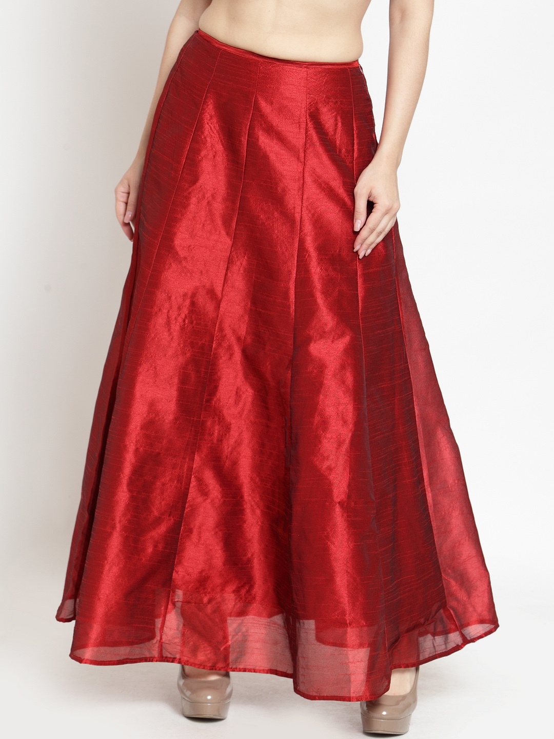 

Just Wow Women Maroon Solid A-Line Maxi Skirt