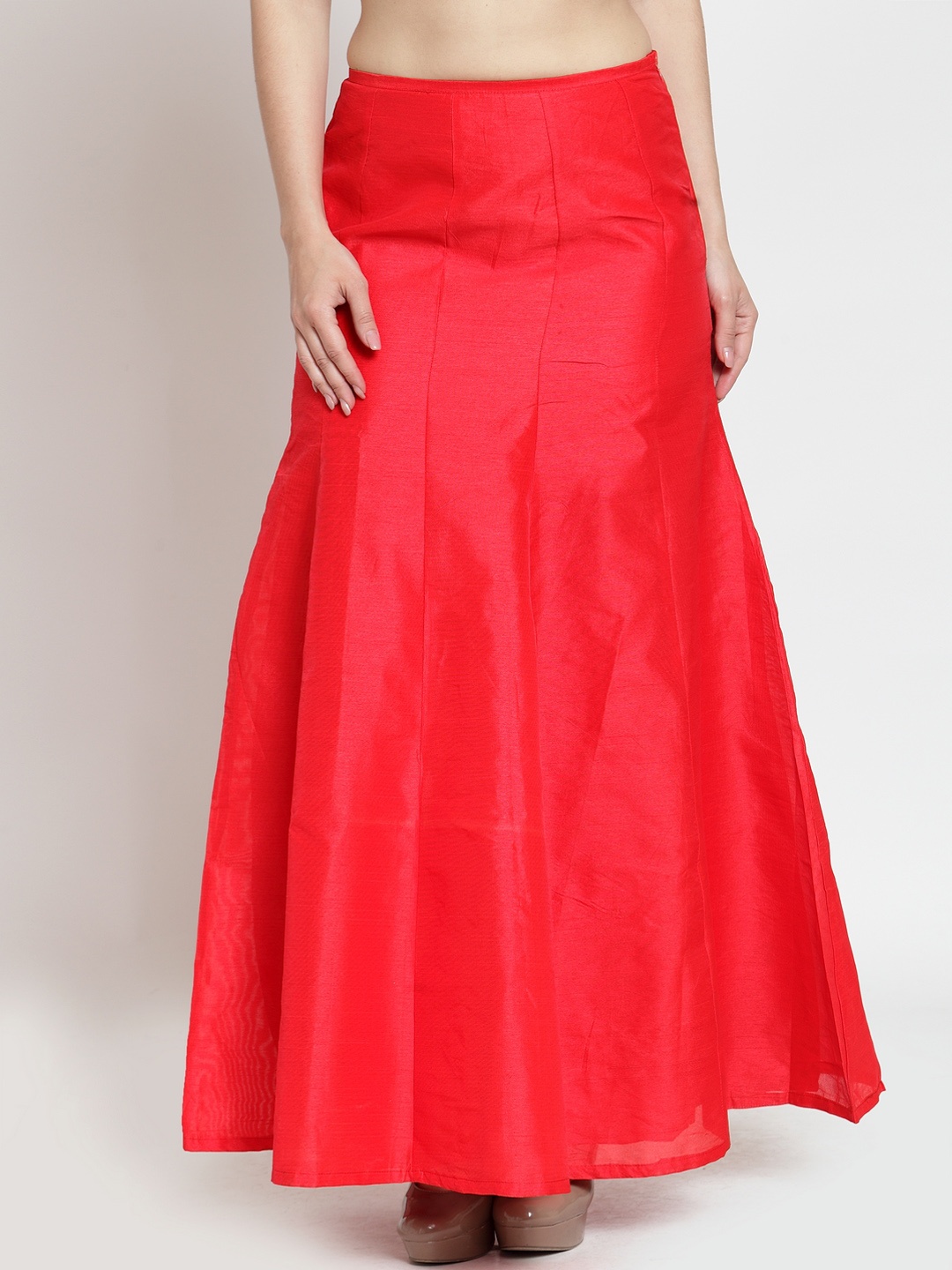 

Just Wow Women Red Solid A-Line Maxi Skirt