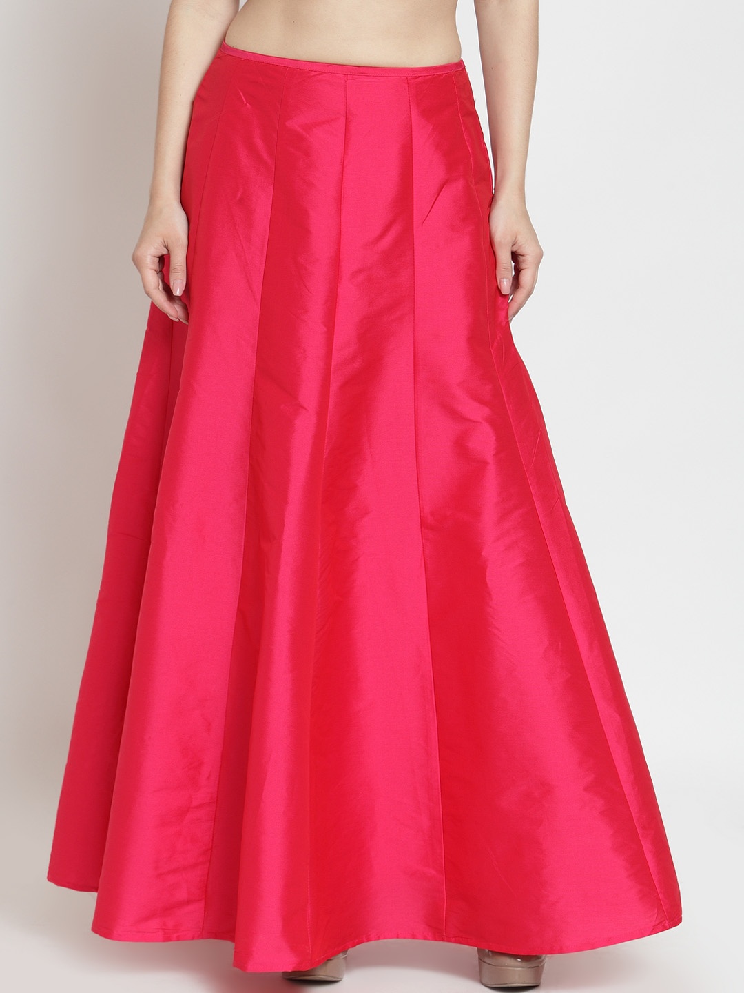 

Just Wow Women Pink Solid A-Line Maxi Skirt