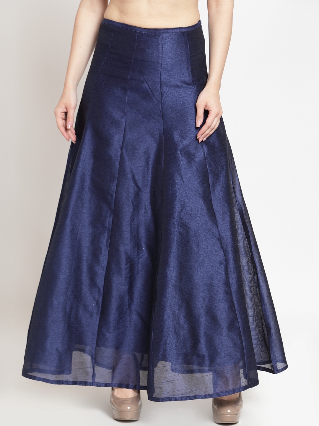 

Just Wow Women Navy Blue Solid A-Line Maxi Skirt