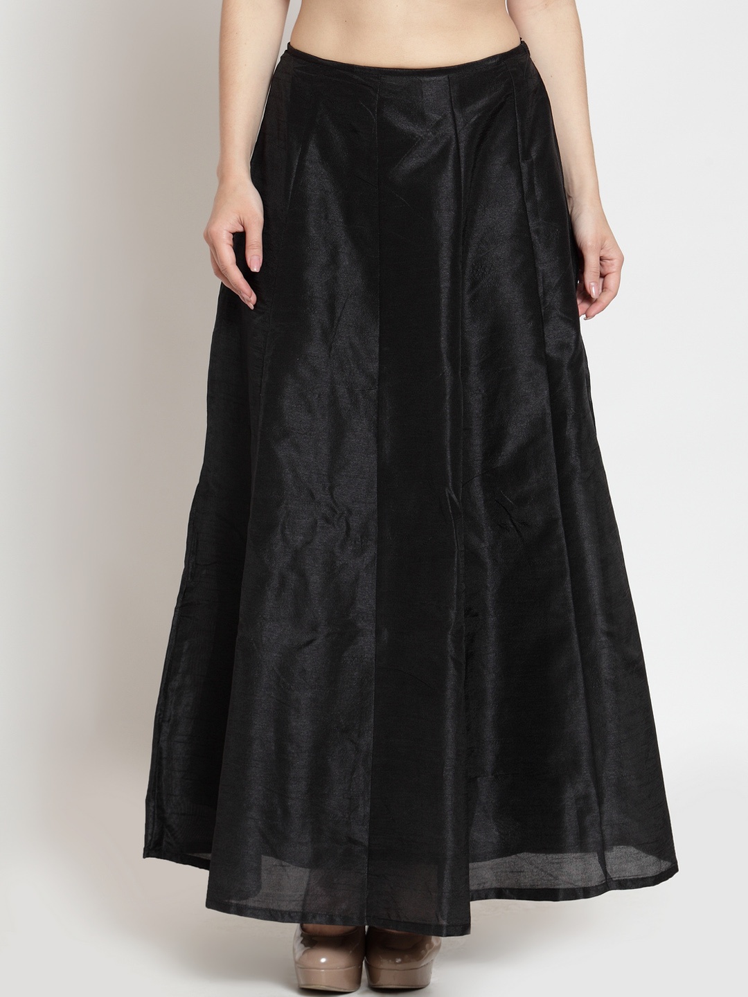 

Just Wow Women Black Solid A-Line Maxi Skirt