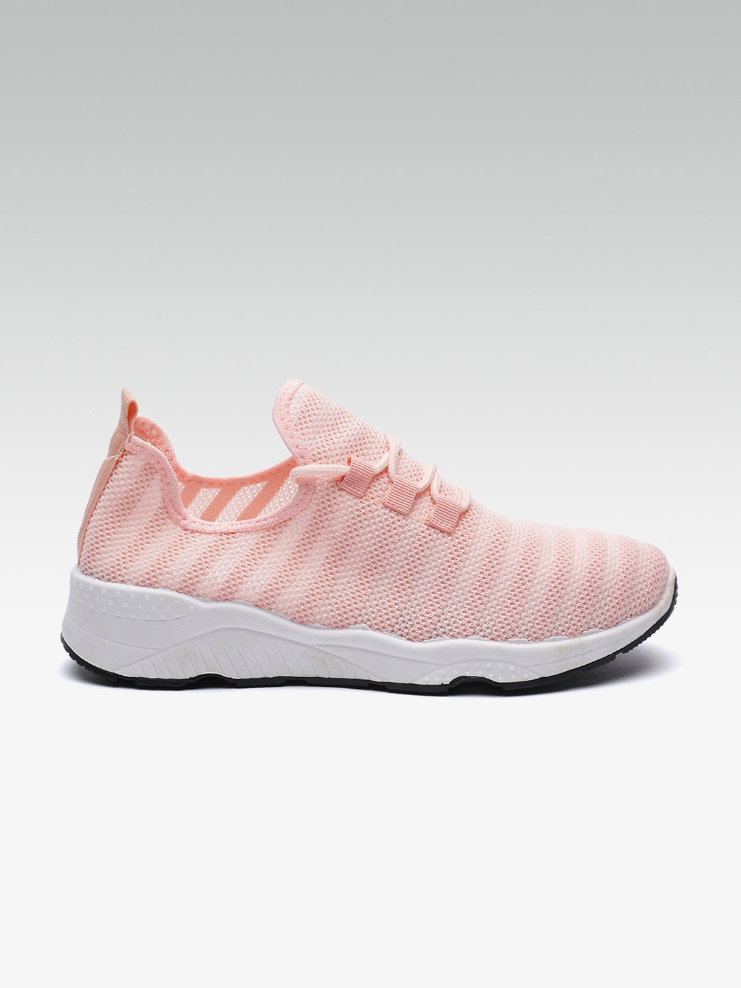 

Carlton London Women Peach-Coloured Self-Striped Sneakers