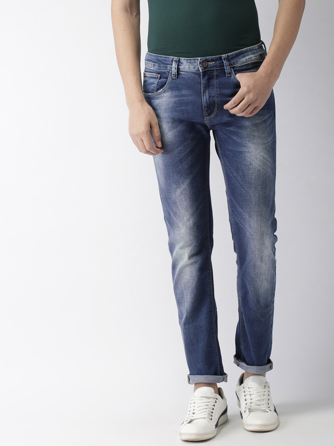 

Celio Men Blue Straight Fit Mid-Rise Clean Look Stretchable Jeans