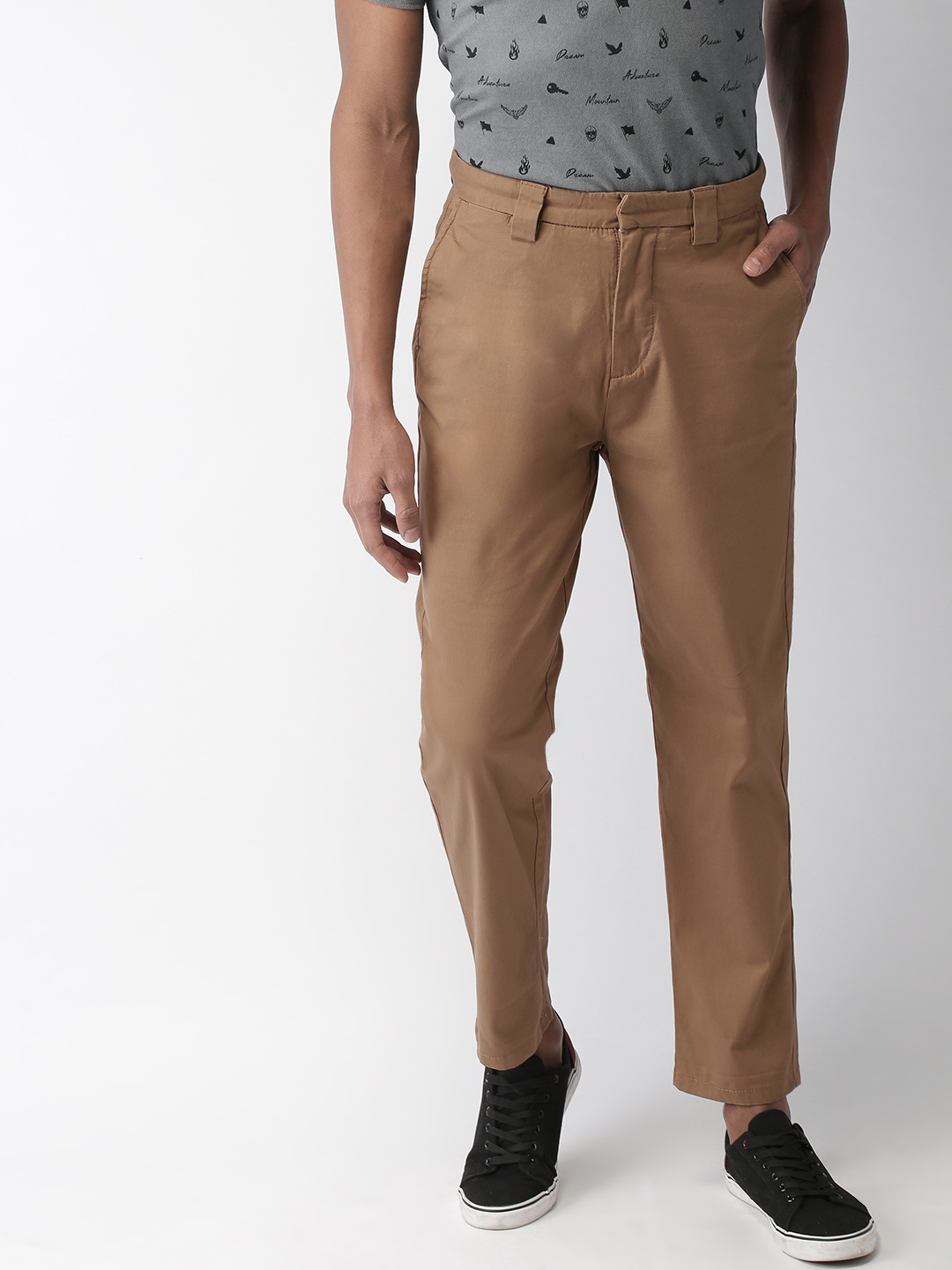 

Celio Men Camel Brown Regular Fit Solid Chinos