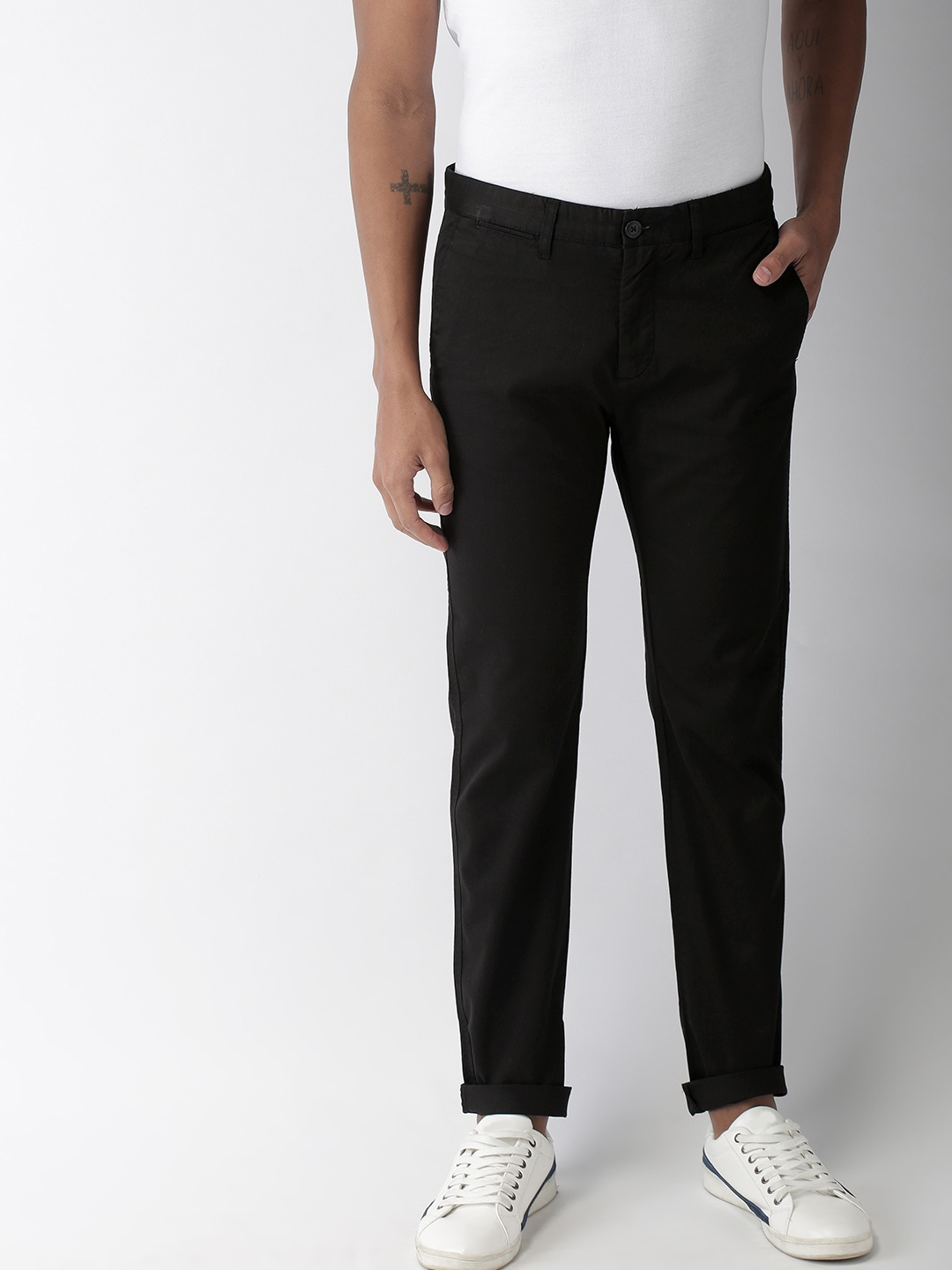 

Celio Men Black Slim Fit Solid Regular Trousers