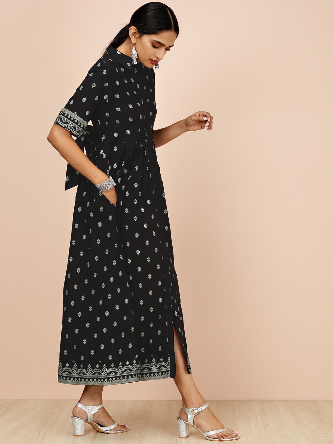 

ALL ABOUT YOU Women Black Printed A-Line Dress