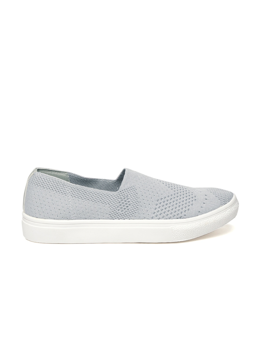 

ether Women Grey Woven Design Slip-On Sneakers