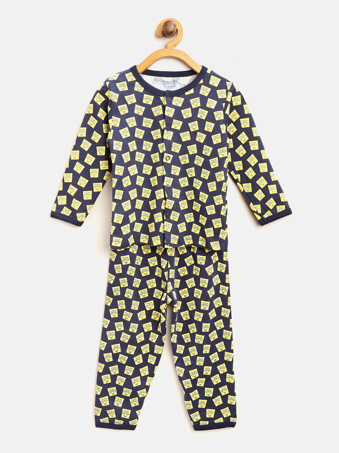 

Moms Love Boys Navy & Yellow Printed Night Suit MLS20699SBBNTW, Navy blue