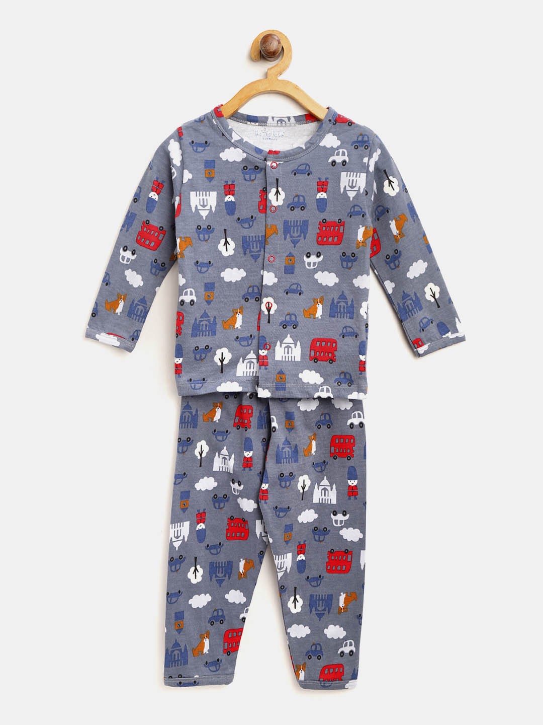 

Moms Love Boys Blue Printed Night Suit MLS20945XXBNTW