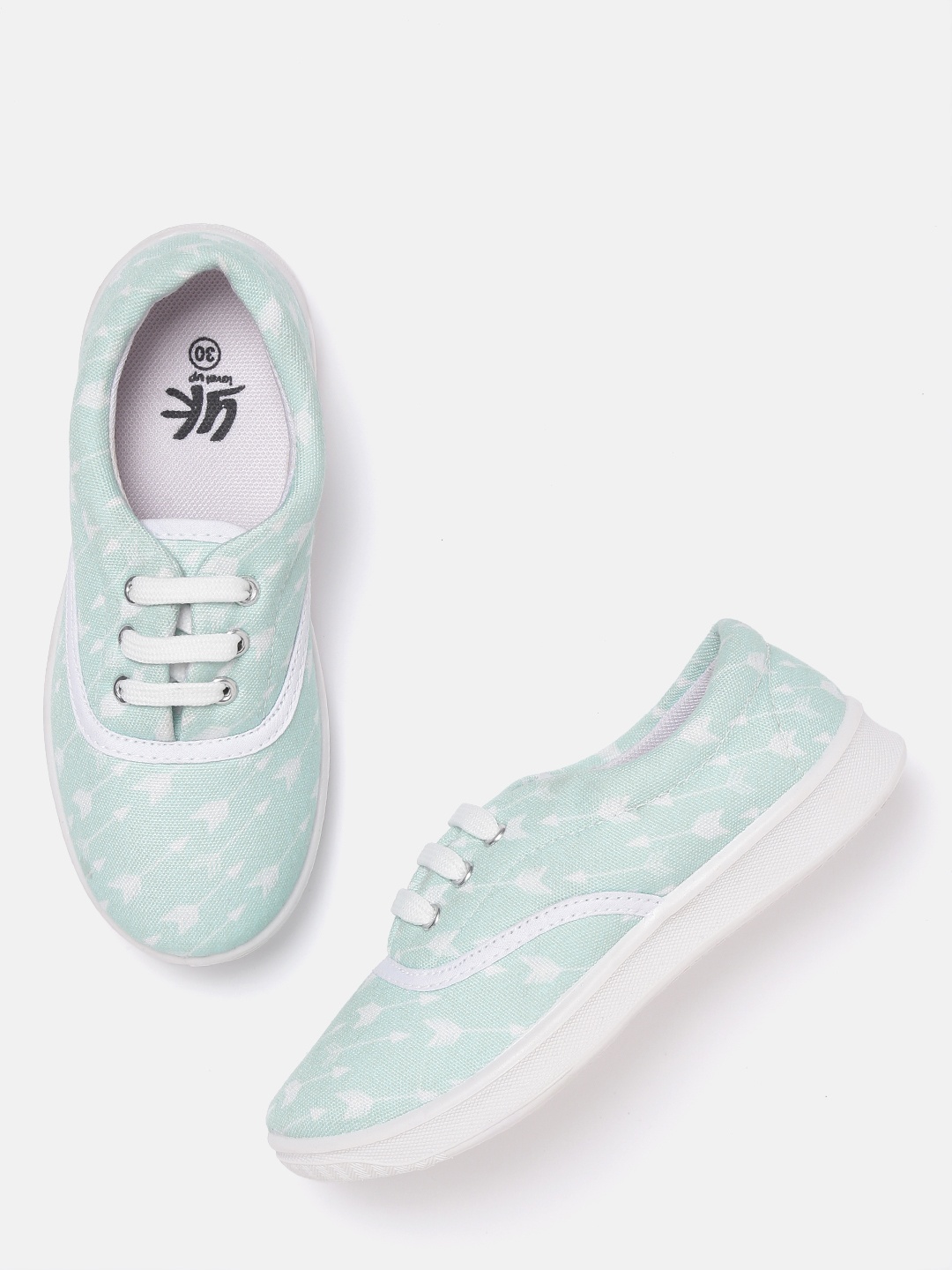 

YK Girls Sea Green & White Printed Sneakers