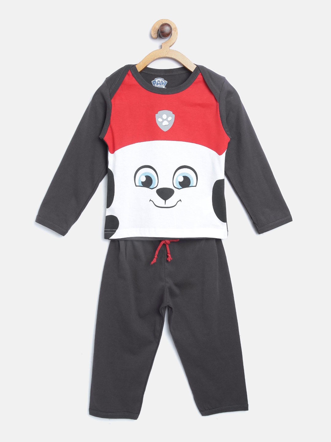 

Moms Love Boys Red & Black Printed T-shirt with Pyjamas