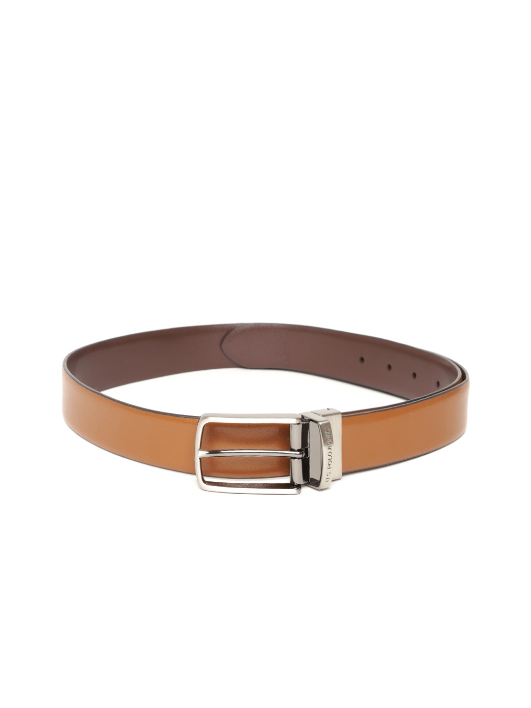 

U.S. Polo Assn. Men Tan Brown & Brown Leather Reversible Belt