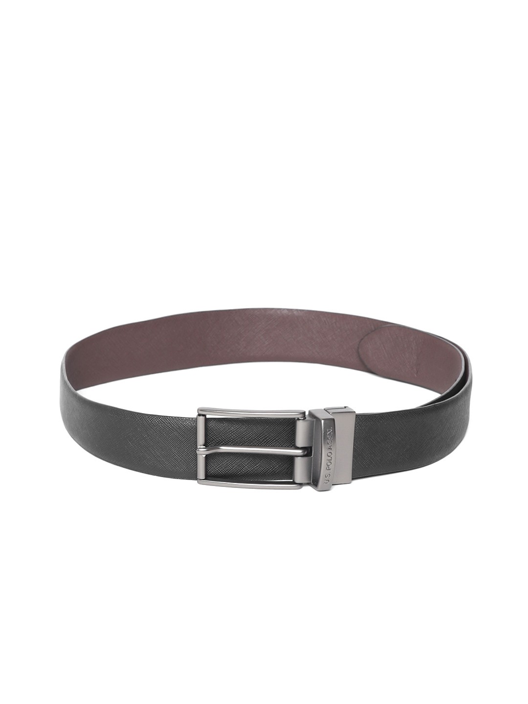 

U.S. Polo Assn. Men Black & Brown Leather Solid Reversible Belt
