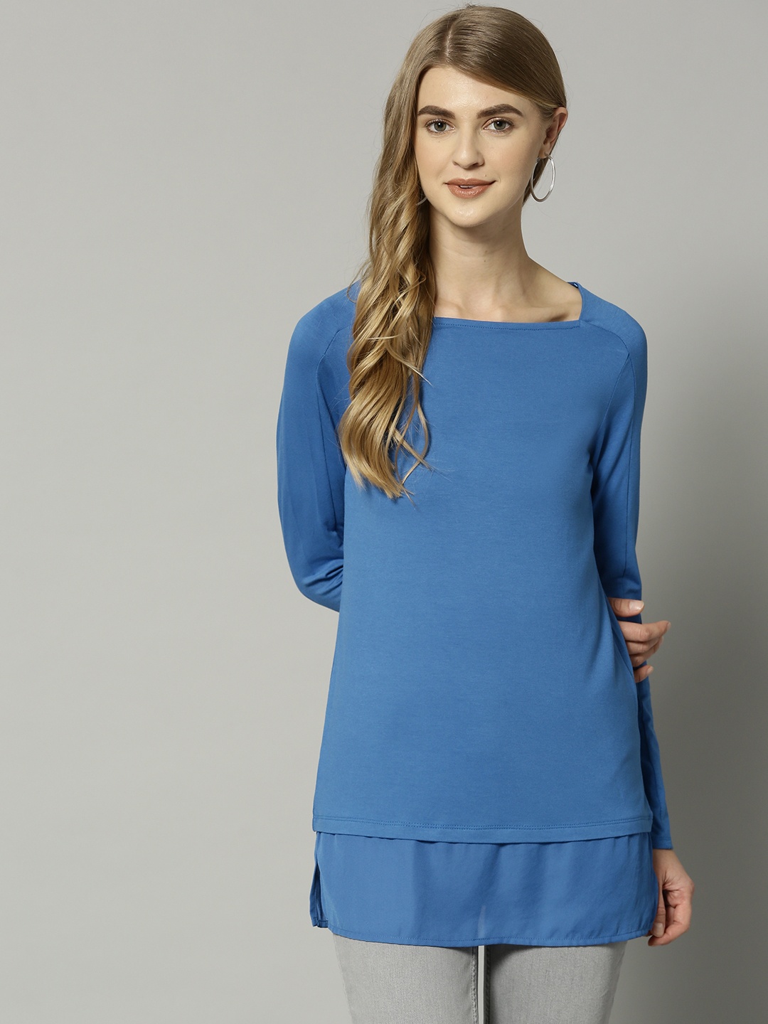 

Marks & Spencer Women Blue Solid Top