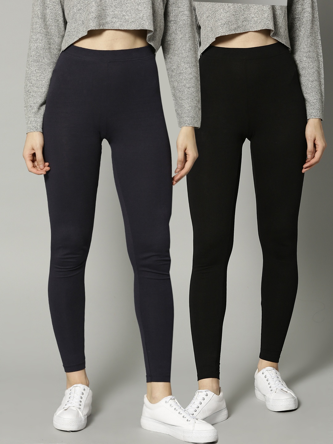 

Marks & Spencer Women Pack of 2 Solid Leggings, Navy blue