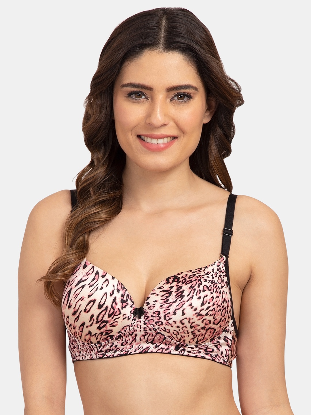 

Tweens Pink Printed Non-Wired Heavily Padded T-shirt Bra TW15151