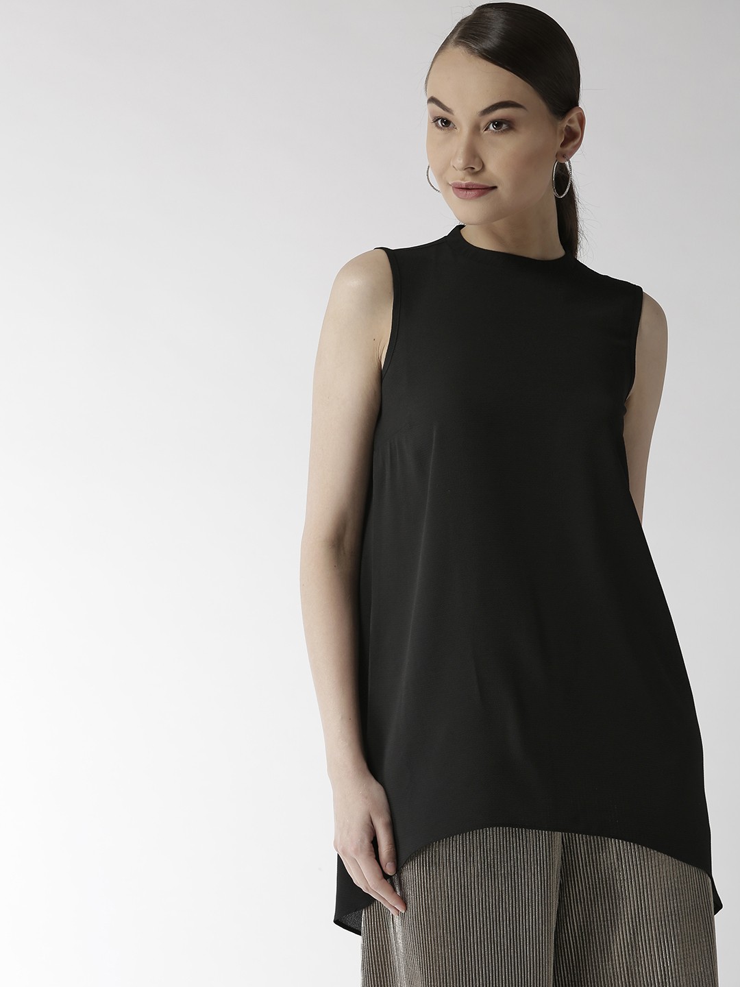 

Madame Women Black Solid High-Low Top