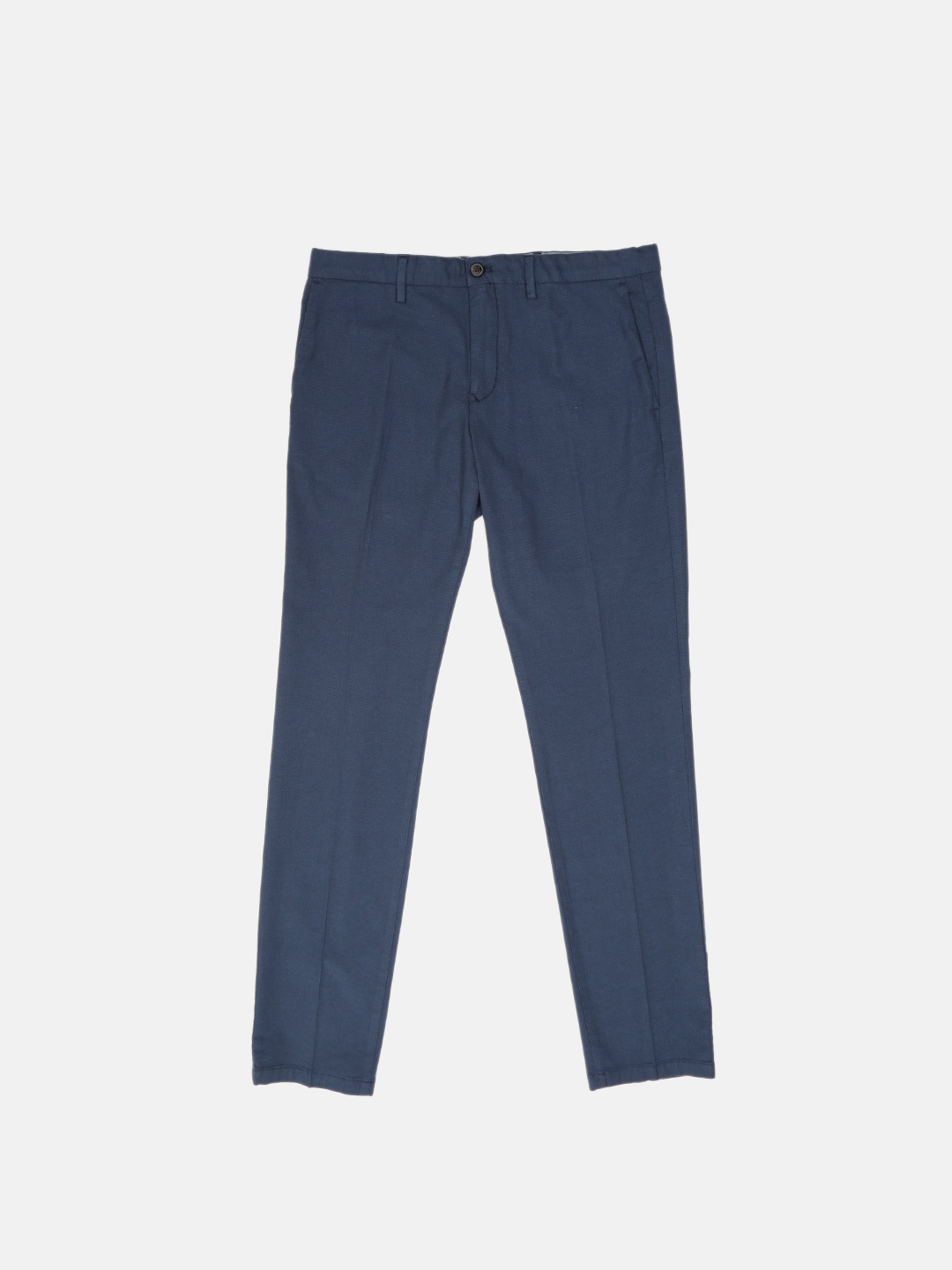 

Tommy Hilfiger Men Navy Blue DENTON Regular Fit Solid Trousers