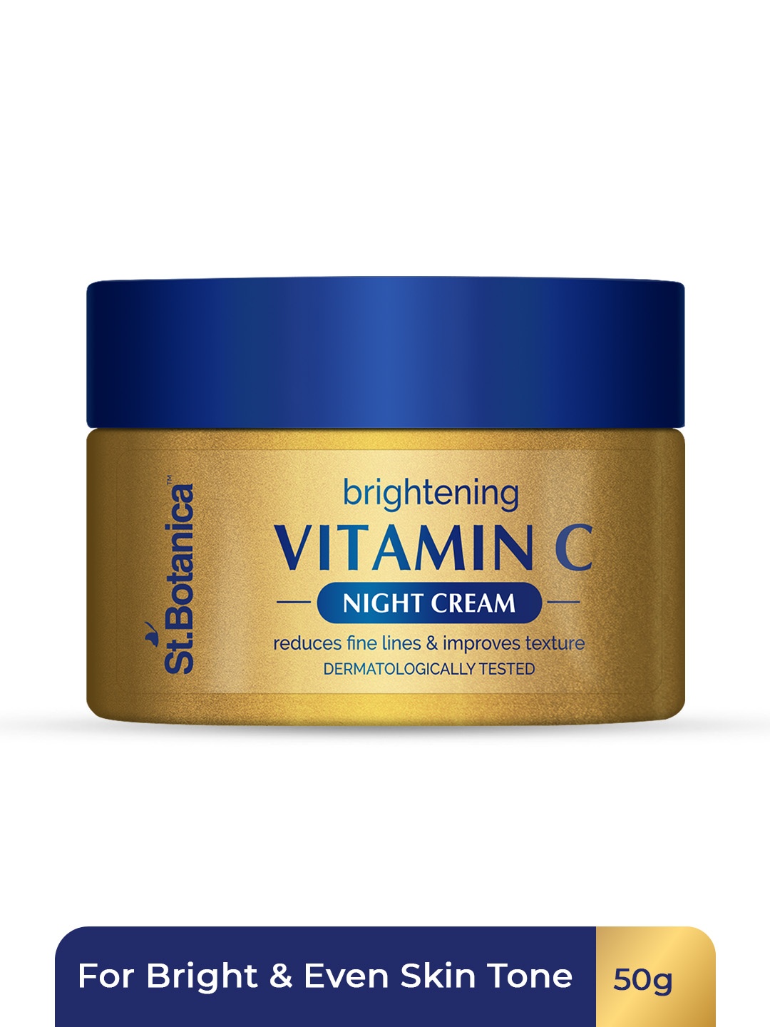 

StBotanica Vitamin C & Hyaluronic Acid Brightening Night Cream - 50 g, Nude