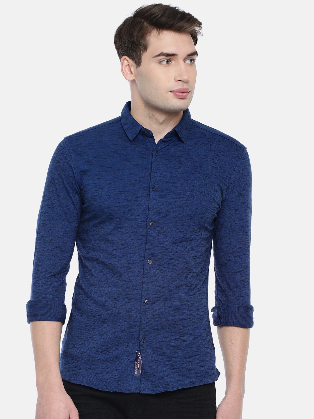 

Being Human Men Blue Slim Fit Self Design Casual Shirt