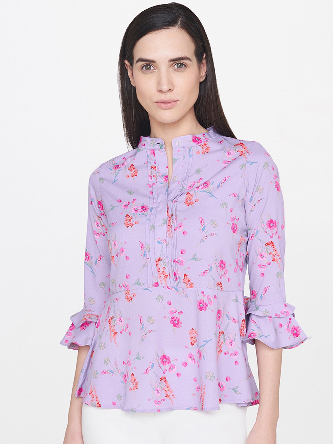 

AND Women Lavender Printed Top