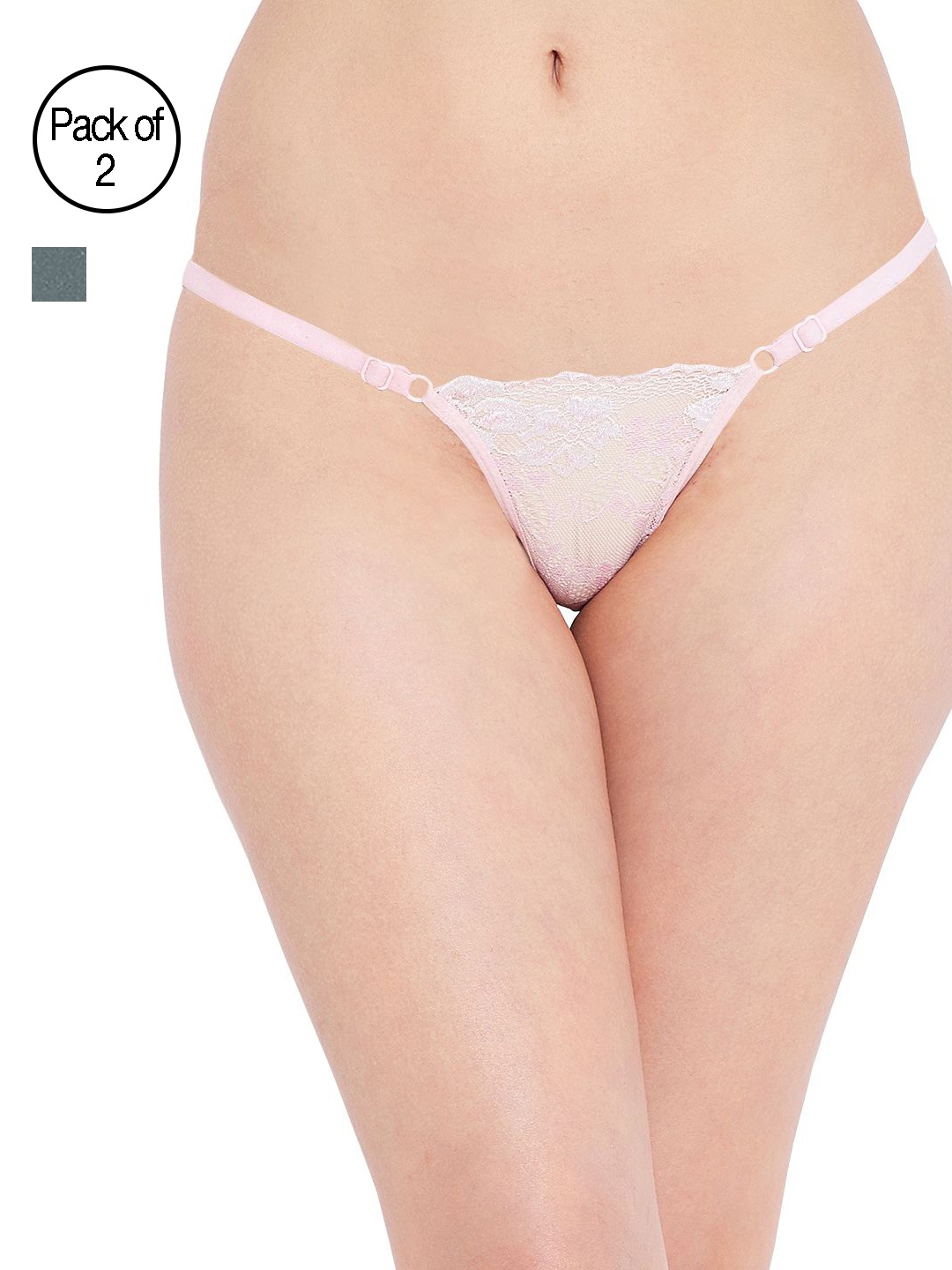 

N-Gal Women Pack of 2 Assorted Thongs NTDT01, Pink