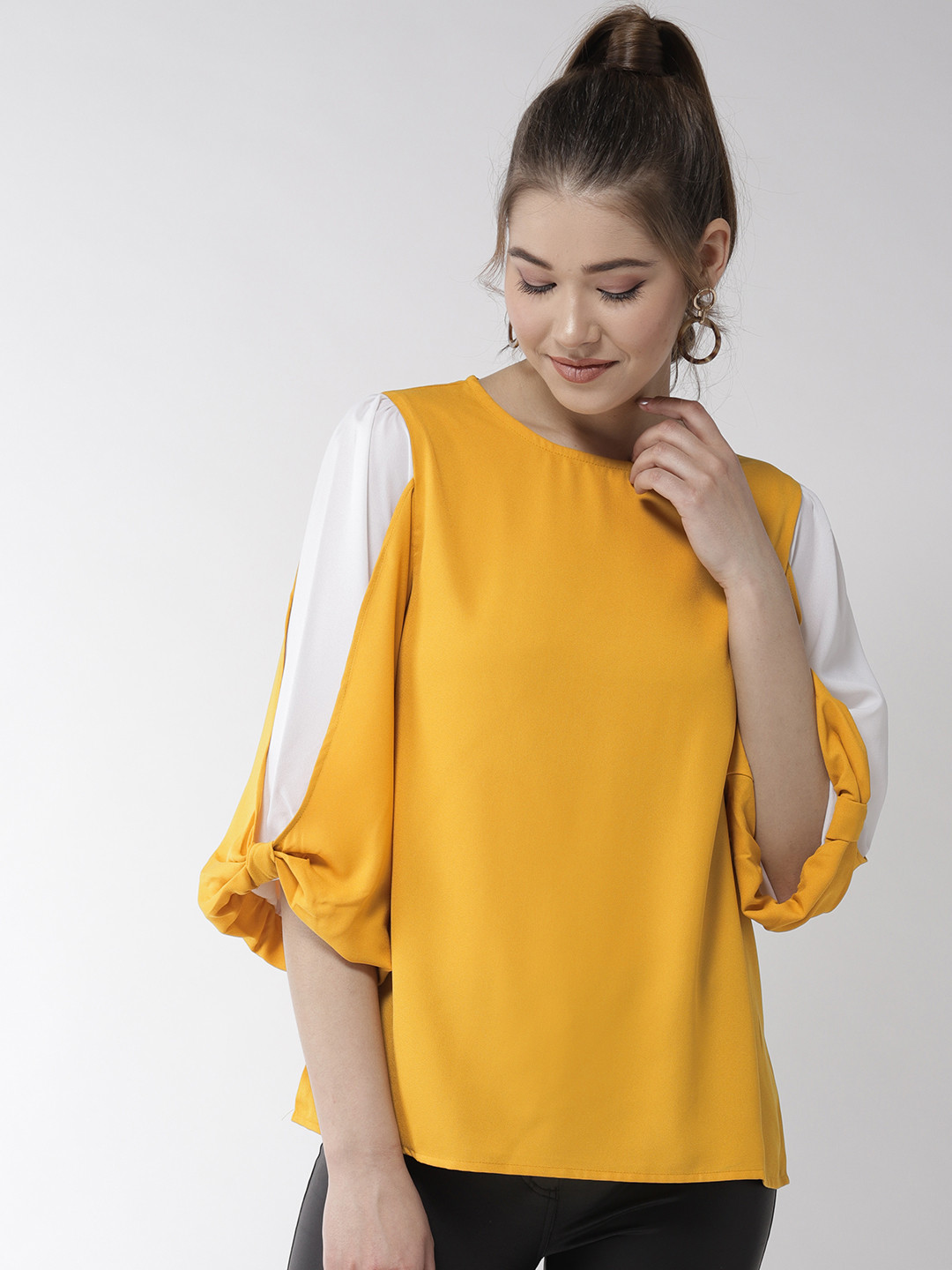 

StyleStone Women Mustard Yellow Solid Top