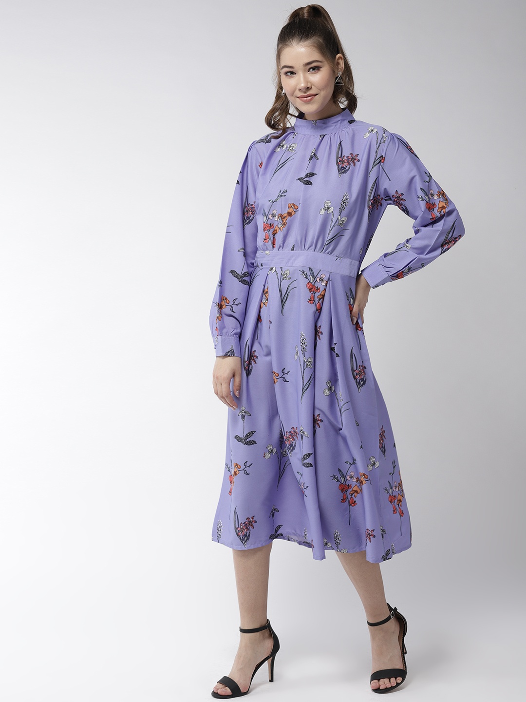 

StyleStone Women Lavender Printed Fit and Flare Dress