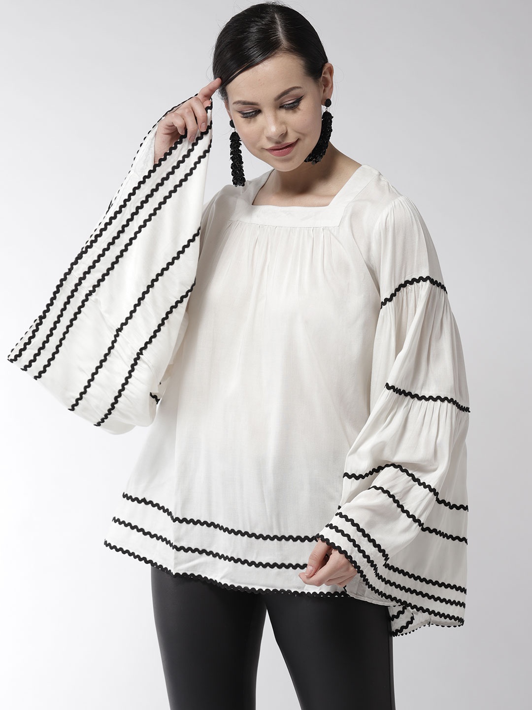 

StyleStone Women White Solid A-Line Top