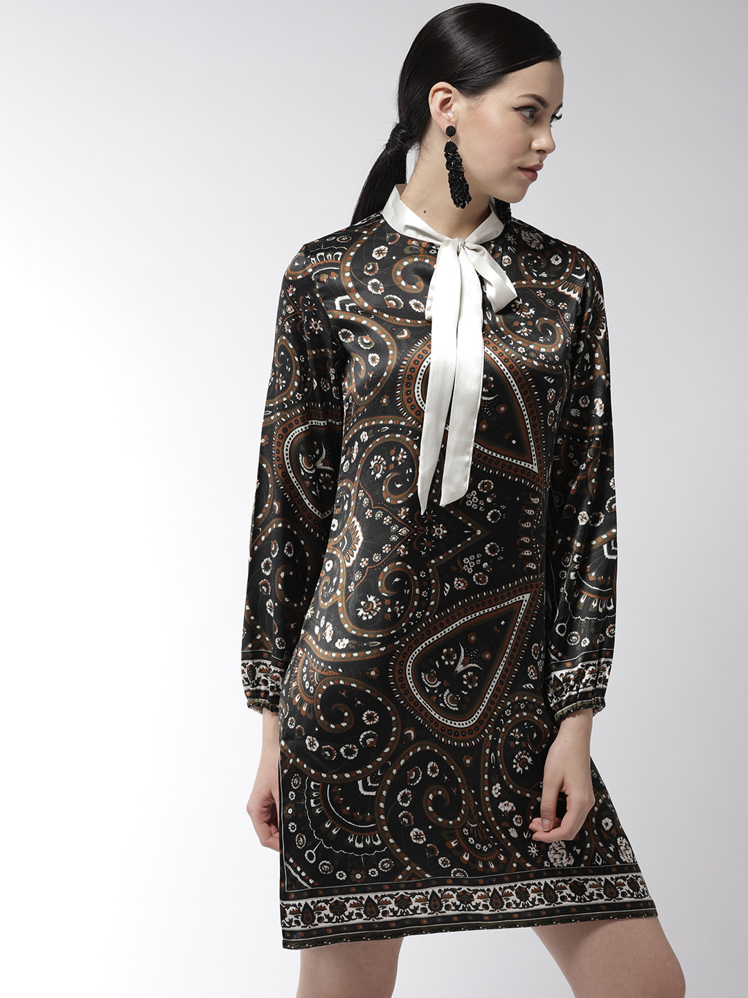 

StyleStone Women Black & Brown Printed Sheath Dress