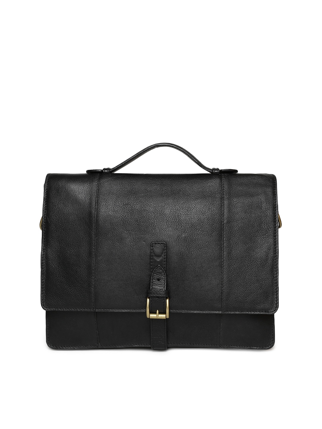 

Hidesign Men Black Solid Leather Messenger Bag