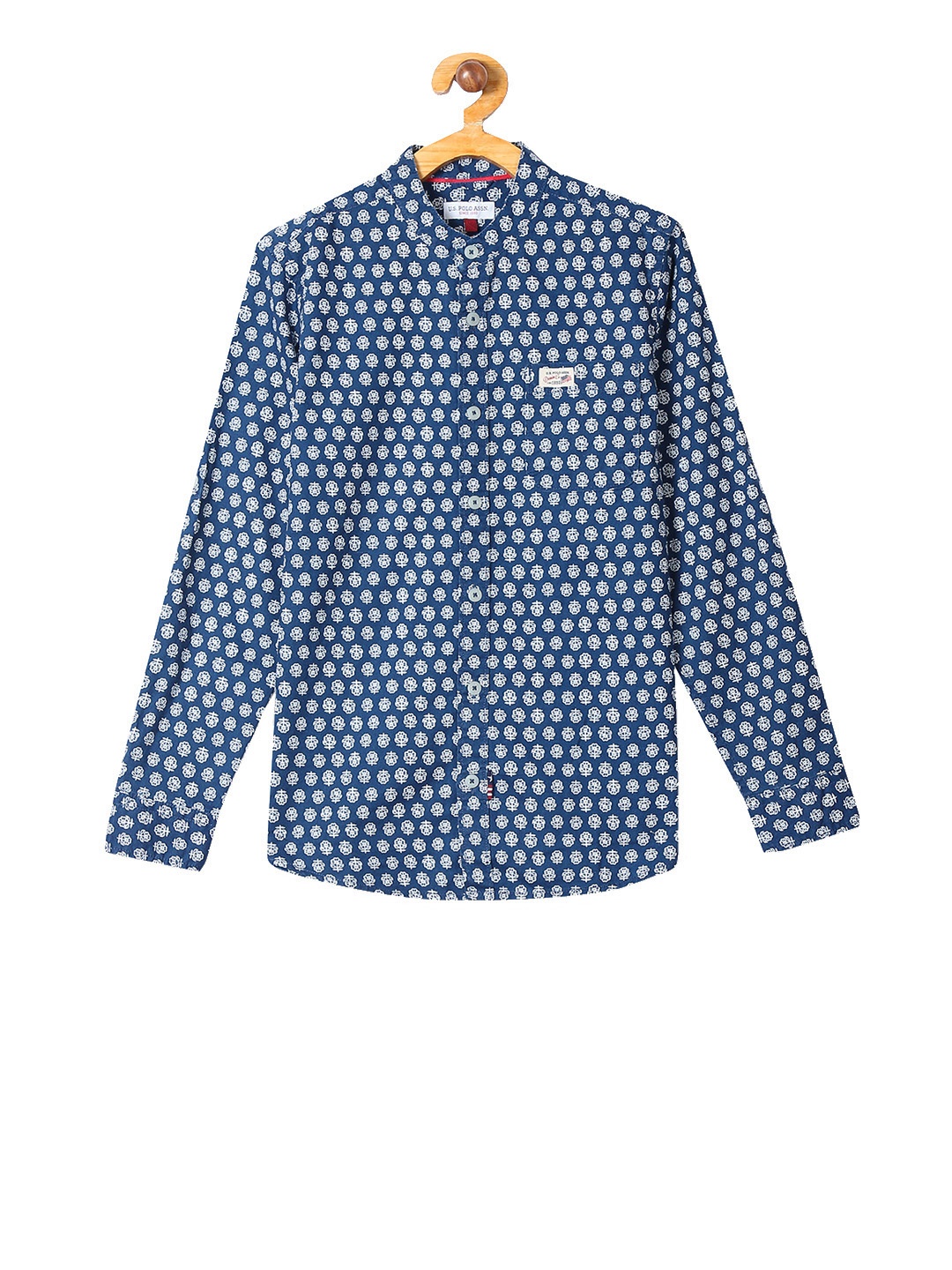 

U.S. Polo Assn. Kids Boys Blue Regular Fit Printed Casual Shirt