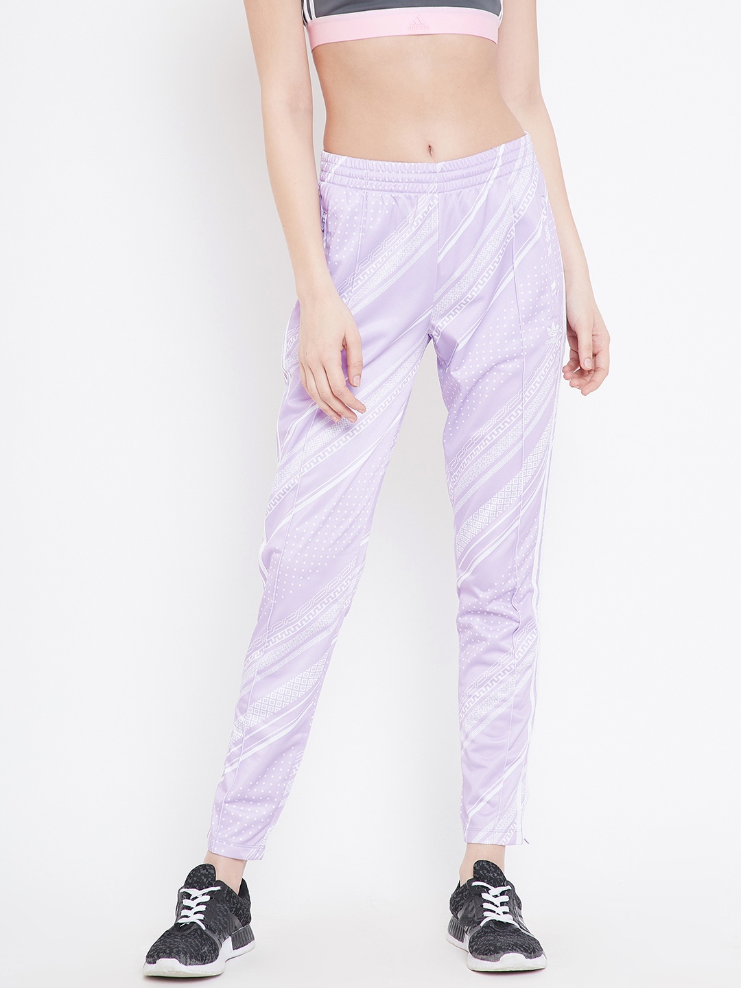 

ADIDAS Originals Women Lavender & White Printed SST Track Pants