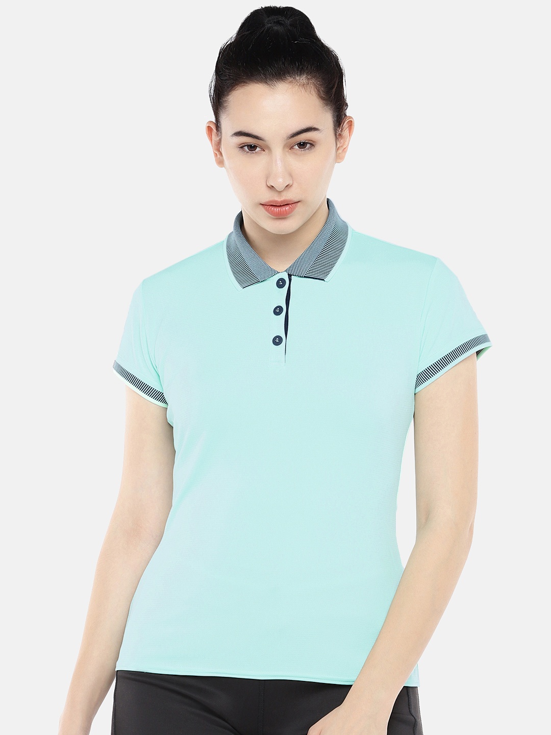 

ADIDAS Women Blue Solid CLUB Polo Collar T-shirt
