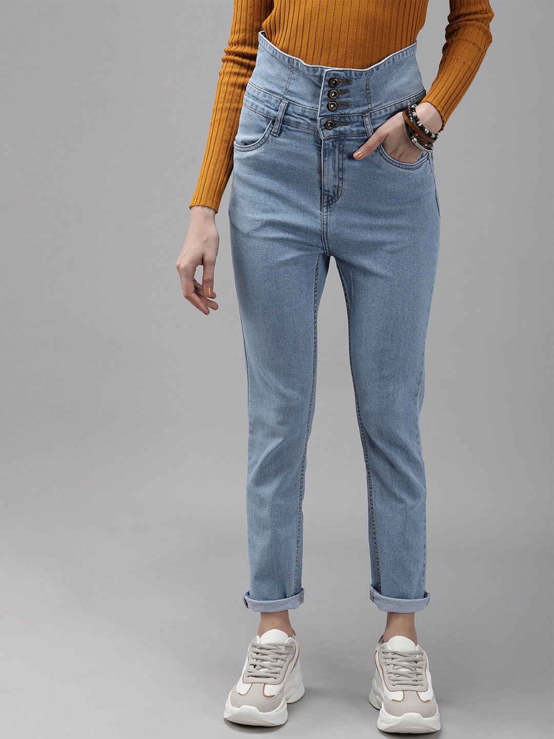 

Roadster Women Blue Skinny Fit High-Rise Clean Look Stretchable Jeans